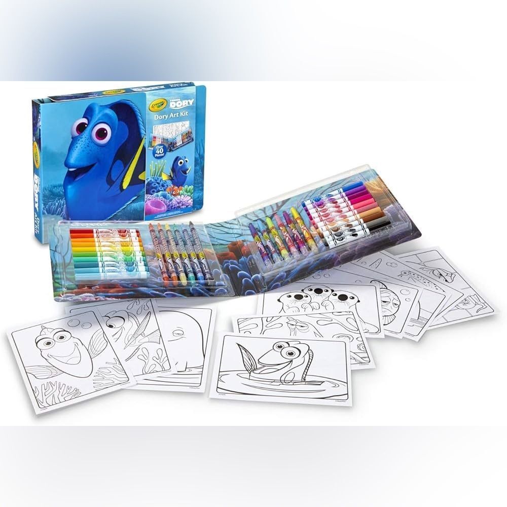 🟠Brand New Crayola Disney Pixar Finding Dory Art Kit Over 40 Pieces Sealed